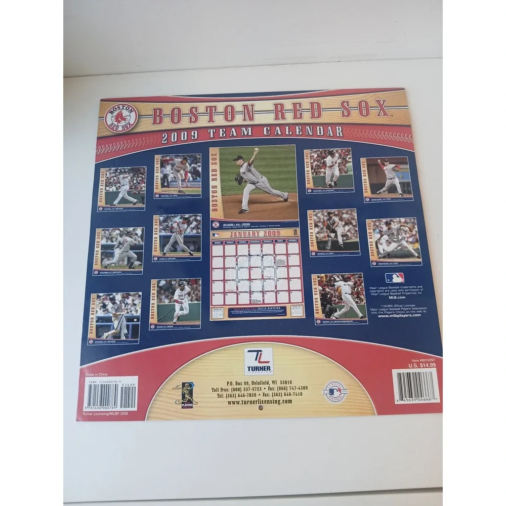 Boston Red Sox 2009 Team Calendar Turner Licensing MLB Baseball Memorabilia